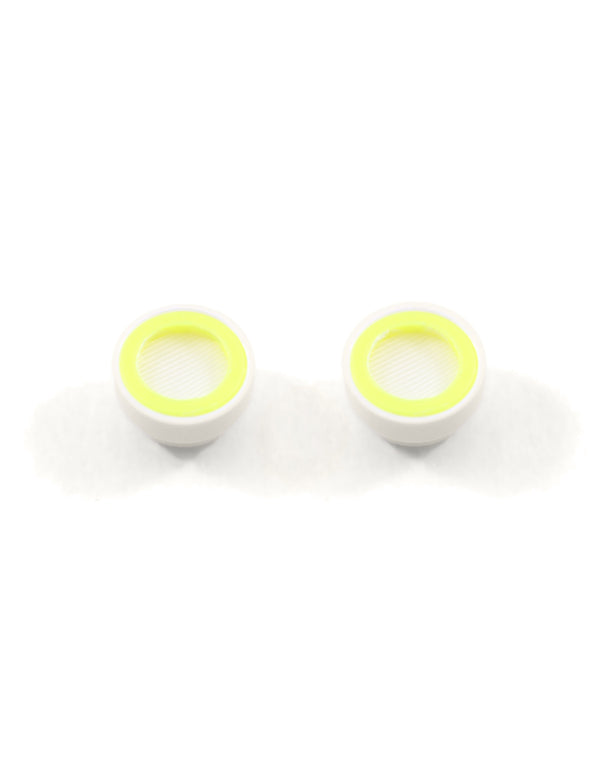 Binnenkant van twee DI 20-filters met een gele kleurring