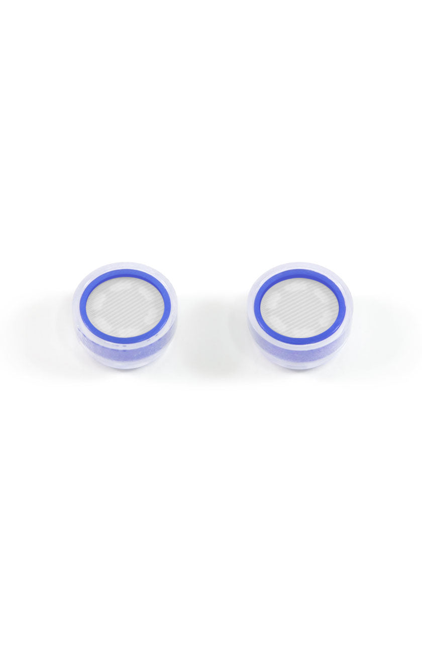 Twee verwisselbare DM-filters met een blauwe ring